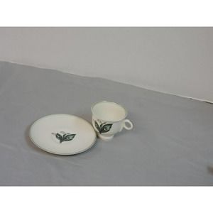 Vintage Frederik Lunning demitasse cup and saucer, Lily of the Valley pattern